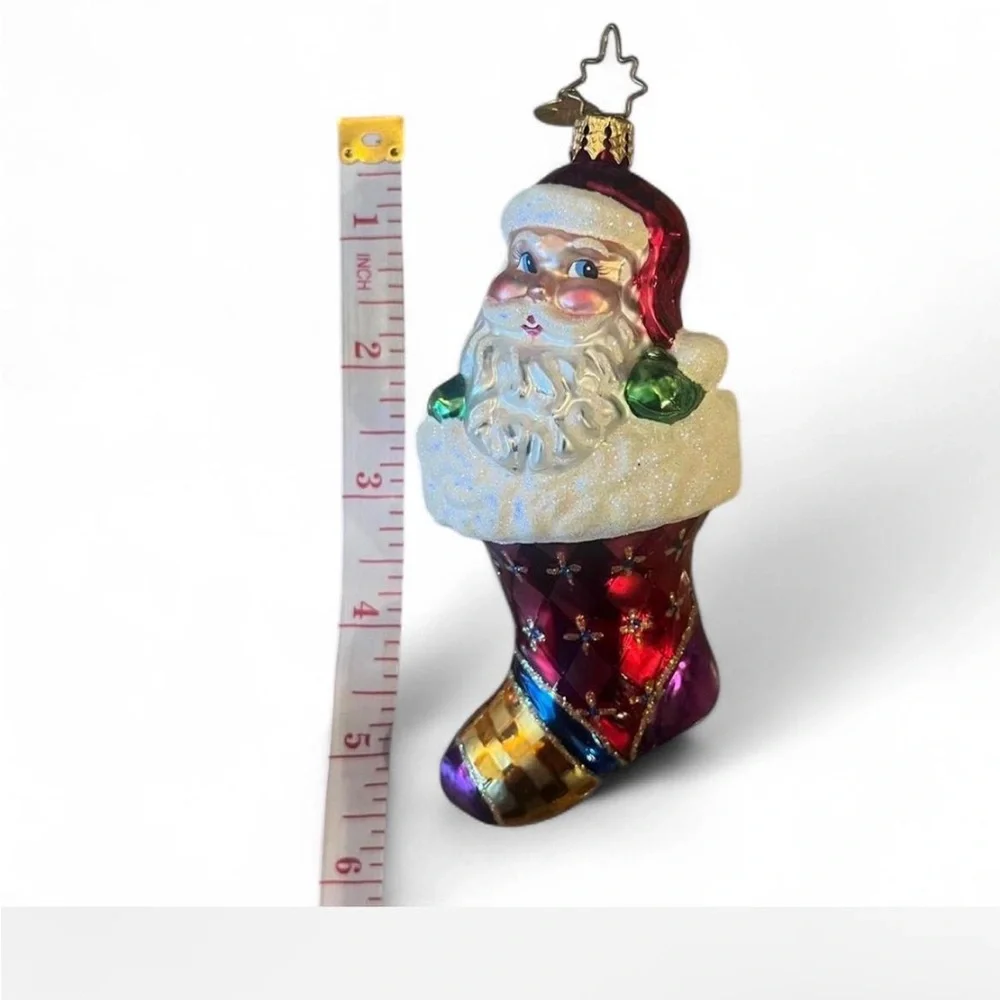Christopher Radko Santa Stocking Clause Ornament - Red, Purple, and Gold